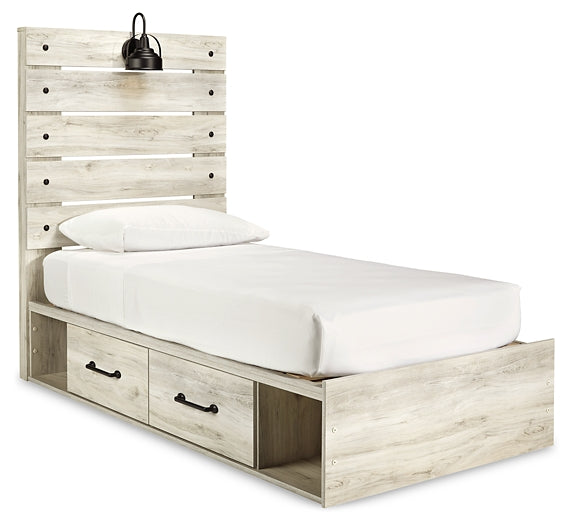 Cambeck  Panel Bed With 4 Storage Drawers