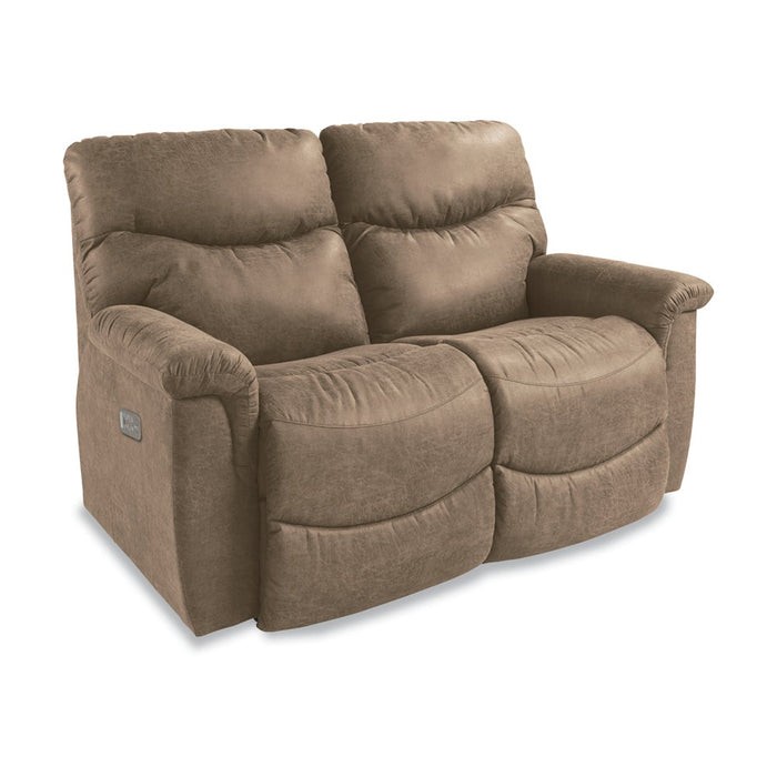 James Power Reclining Loveseat w/ Headrest & Lumbar