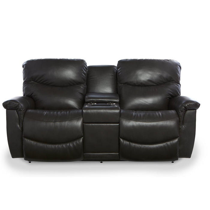 James Power Reclining Loveseat w/ Headrest, Lumbar & Console