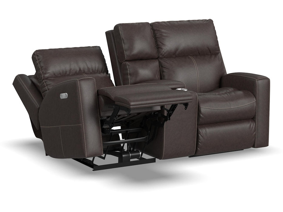 Score Power Reclining Loveseat with Console and Power Headrests and Lumbar