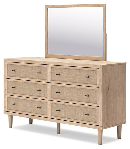Cielden Queen Panel Bed with Mirrored Dresser