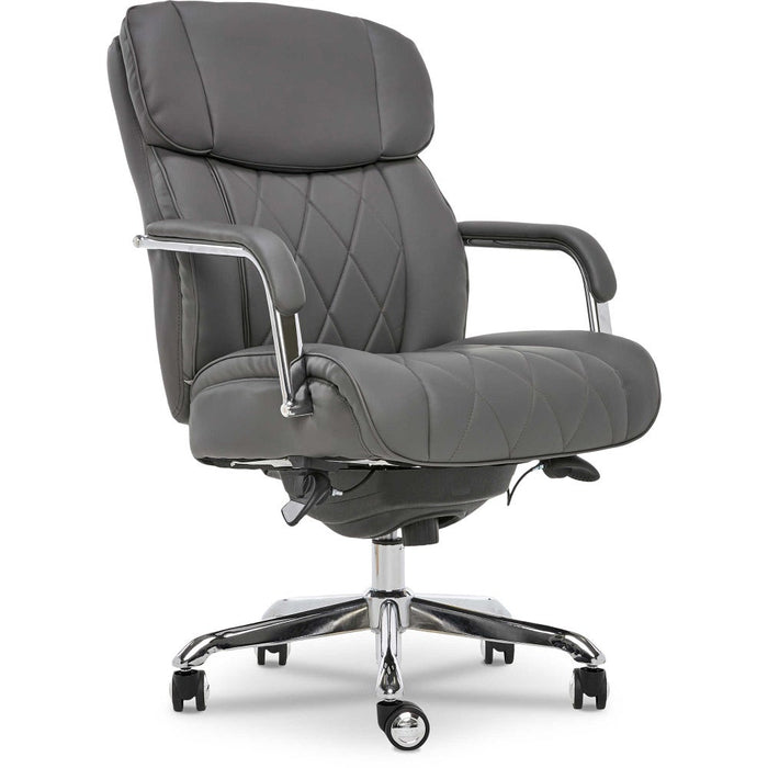 Sutherland Quilted Leather Office Chair, Moon Rock Grey