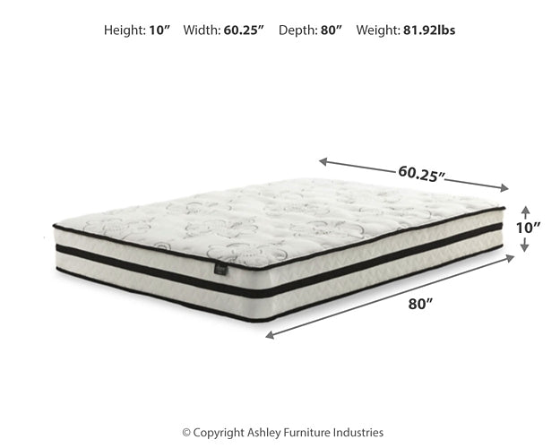 Chime 10 Inch Hybrid Queen Mattress and Pillow