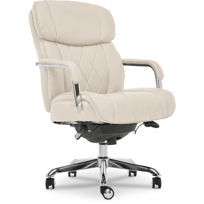 Sutherland Quilted Leather Office Chair, Light Ivory