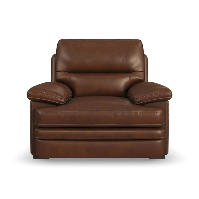 David Pecan Leather Chair