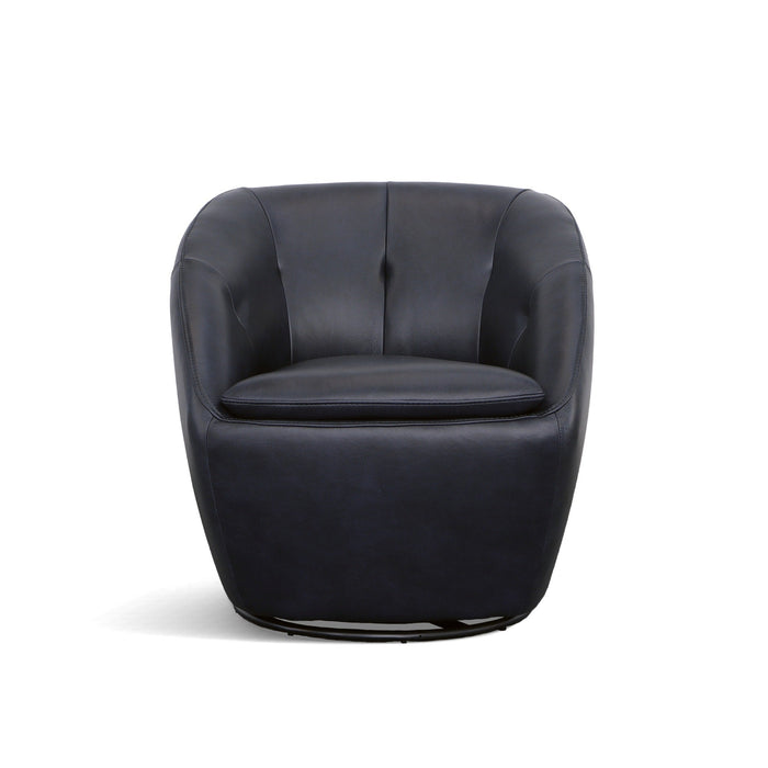 Wade Midnight Leather Swivel Chair