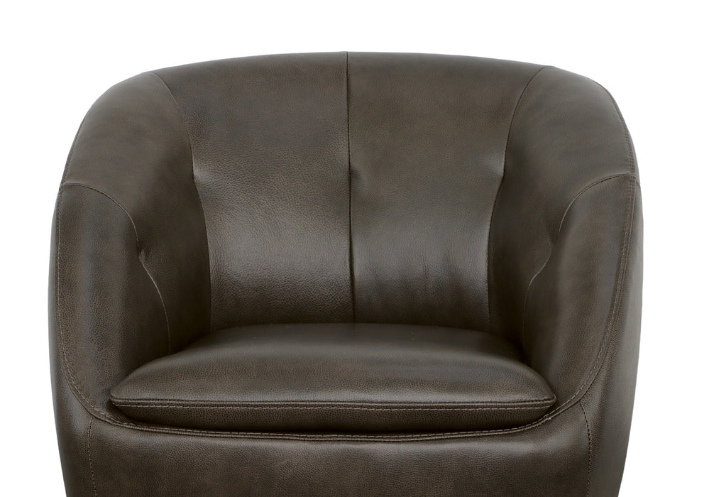 Wade Carob Leather Swivel Chair