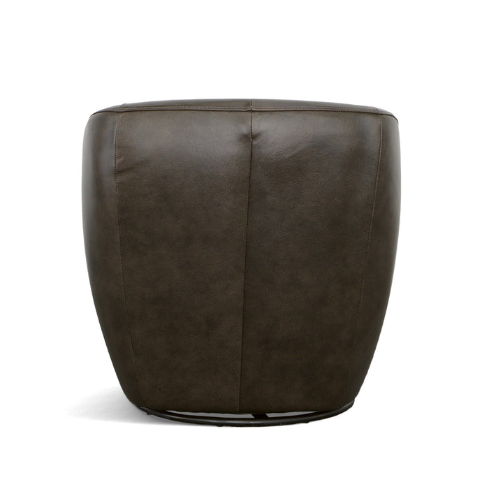 Wade Carob Leather Swivel Chair