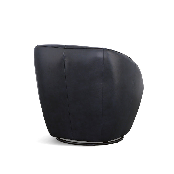 Wade Midnight Leather Swivel Chair