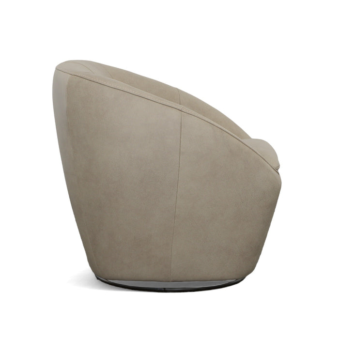 Wade Shitake Leather Swivel Chair