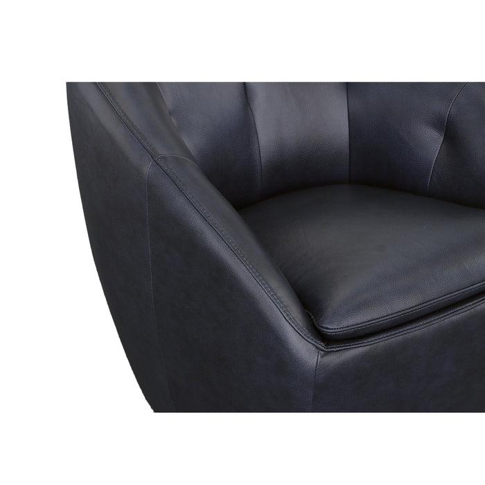 Wade Midnight Leather Swivel Chair