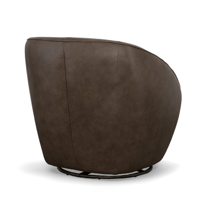 Wade Milk Chocolate Leather Swivel Chair