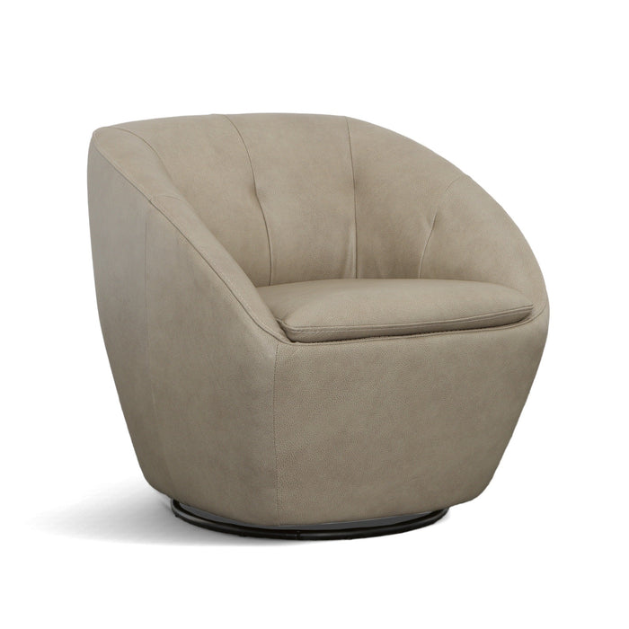 Wade Shitake Leather Swivel Chair