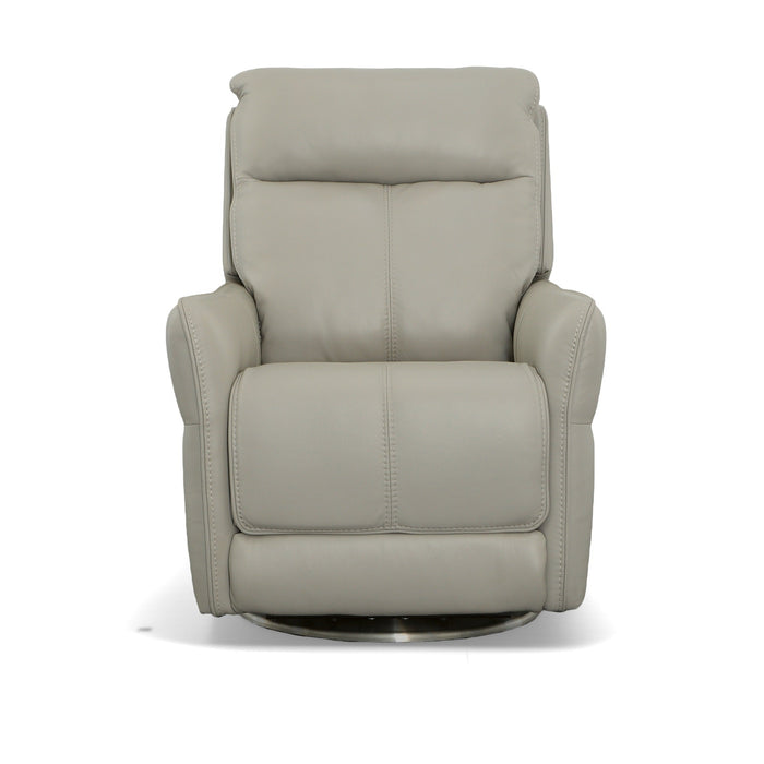 Spin Dove Leather Power Swivel Recliner with Power Headrest