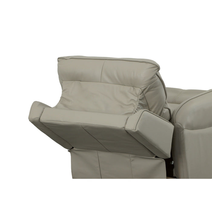 Spin Dove Leather Power Swivel Recliner with Power Headrest