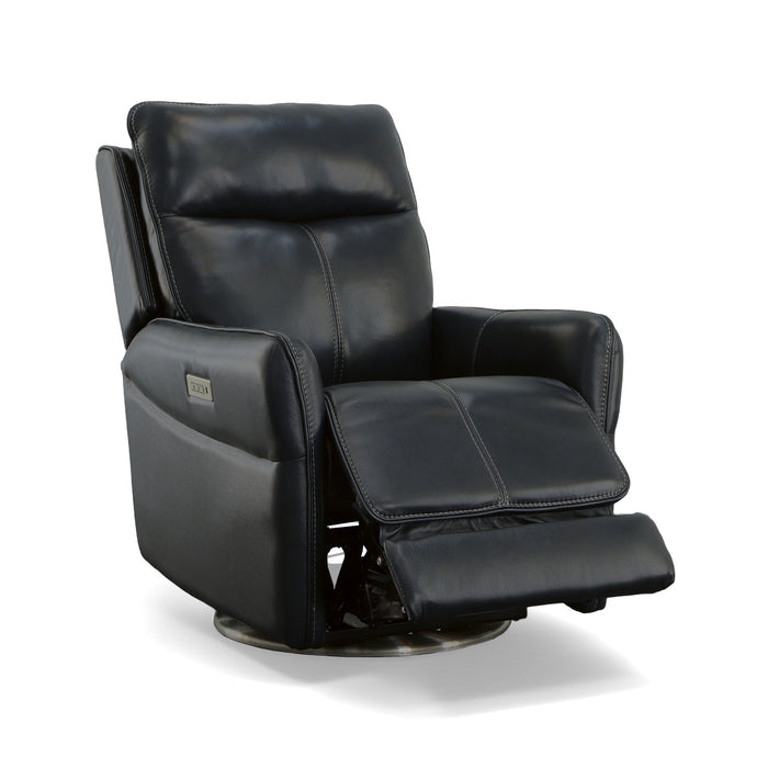 Spin Ocean Leather Power Swivel Recliner with Power Headrest