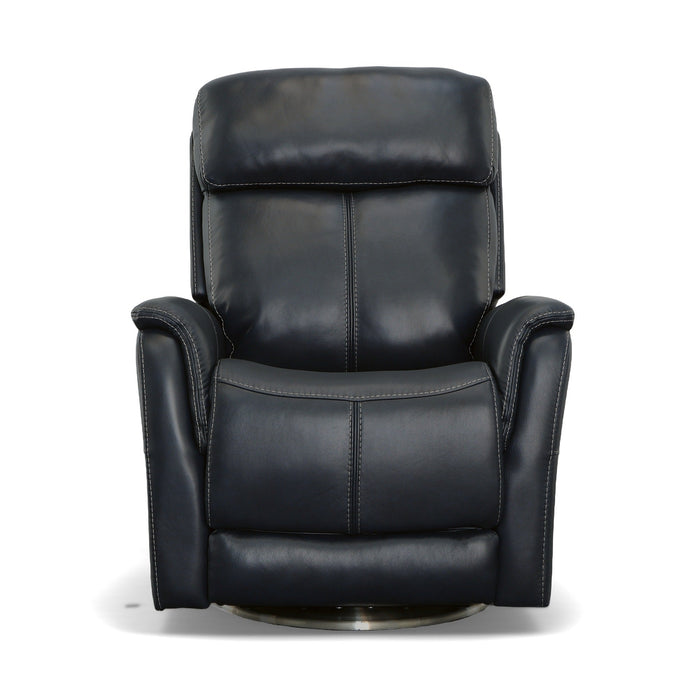 View Ocean Leather Power Swivel Recliner with Power Headrest