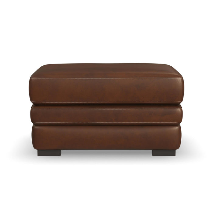 David Pecan Leather Ottoman