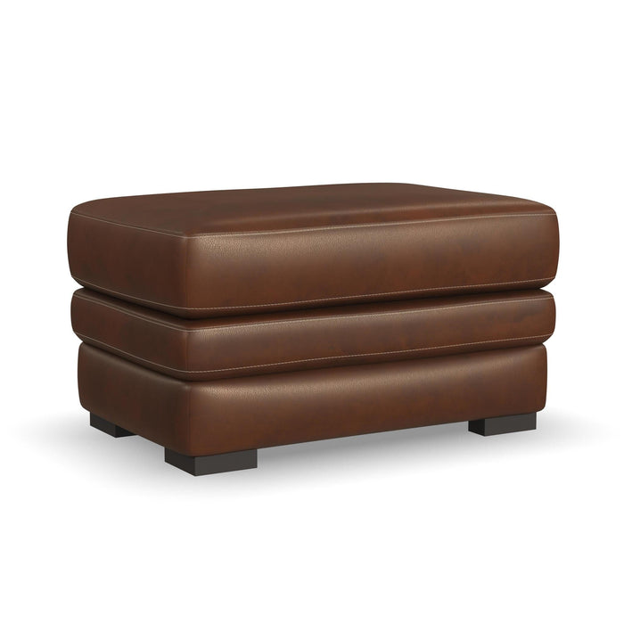 David Pecan Leather Ottoman