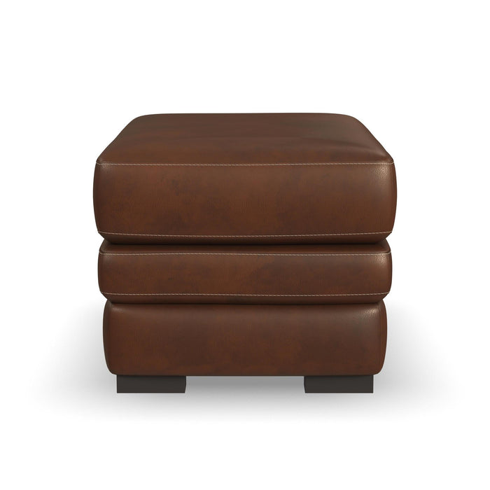 David Pecan Leather Ottoman