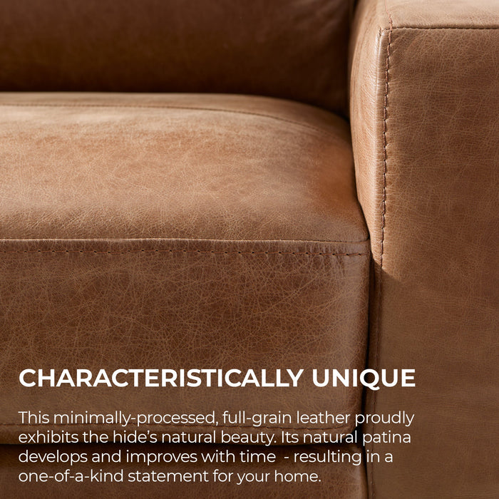 Endurance Chestnut Leather Ottoman