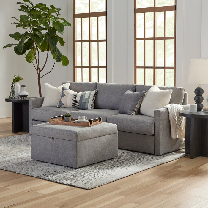 Flex Pebble Sofa with Narrow Arm and Storage Ottoman