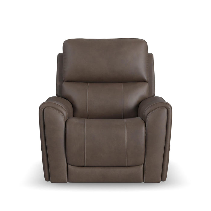 Carter Cappuccino Fabric Power Lift Recliner with Power Headrest, Lumbar, Heat & Massage