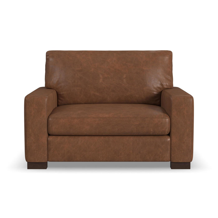 Endurance Chestnut Leather Ottoman