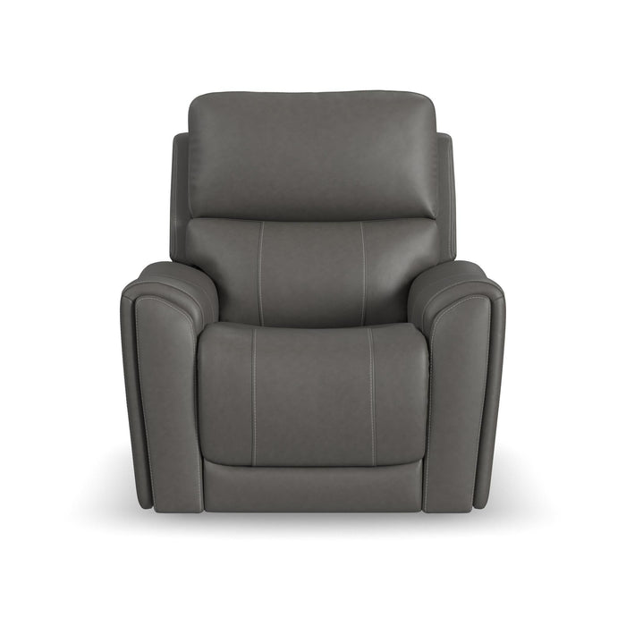 Carter Smoke Fabric Power Recliner with Power Headrest & Lumbar