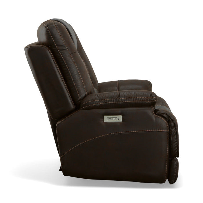 Dakota Peppercorn Fabric Power Recliner with Power Headrest