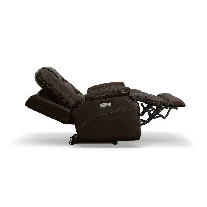 Dakota Peppercorn Fabric Power Recliner with Power Headrest