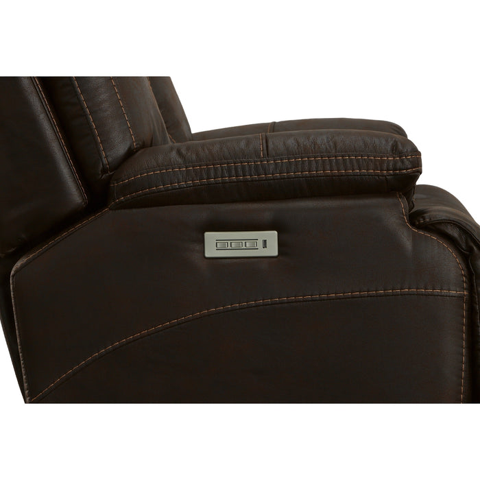 Dakota Peppercorn Fabric Power Recliner with Power Headrest