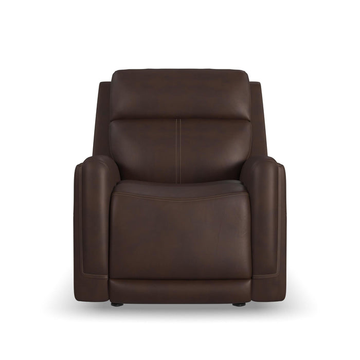 Alister Burnt Umber Leather Power Gliding Recliner with Power Headrest and Lumbar