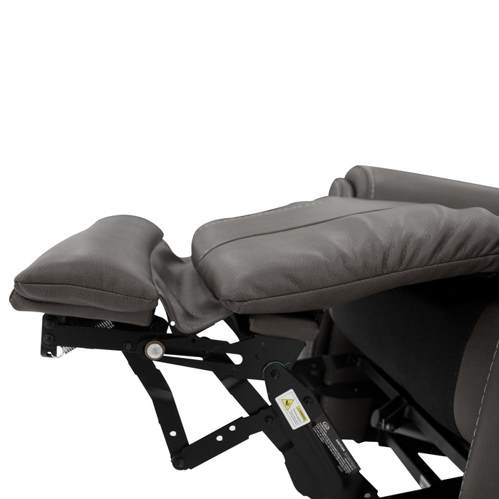 Carter Smoke Fabric Power Rocking Recliner with Power Headrest, Lumbar, Heat & Massage