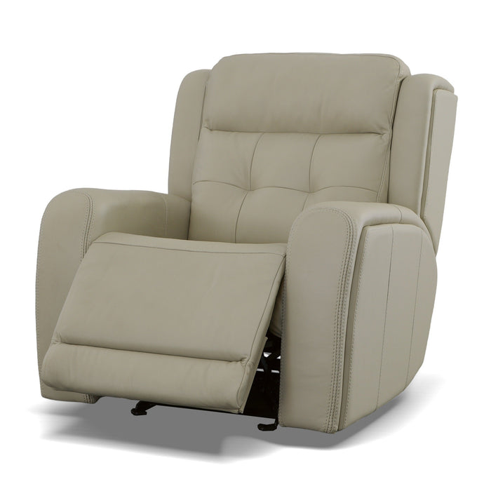 Grant Ivory Leather Power Gliding Recliner with Power Headrest