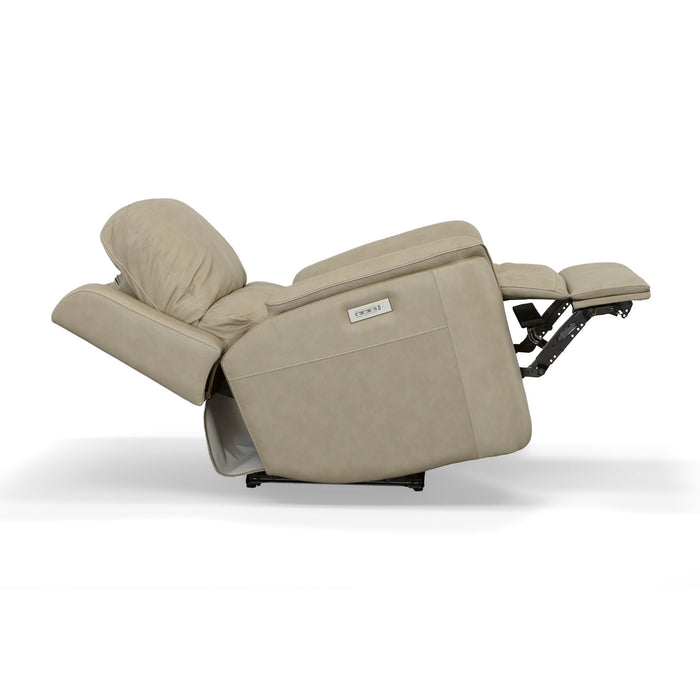 Henry Beige Leather Power Recliner with Power Headrest & Lumbar