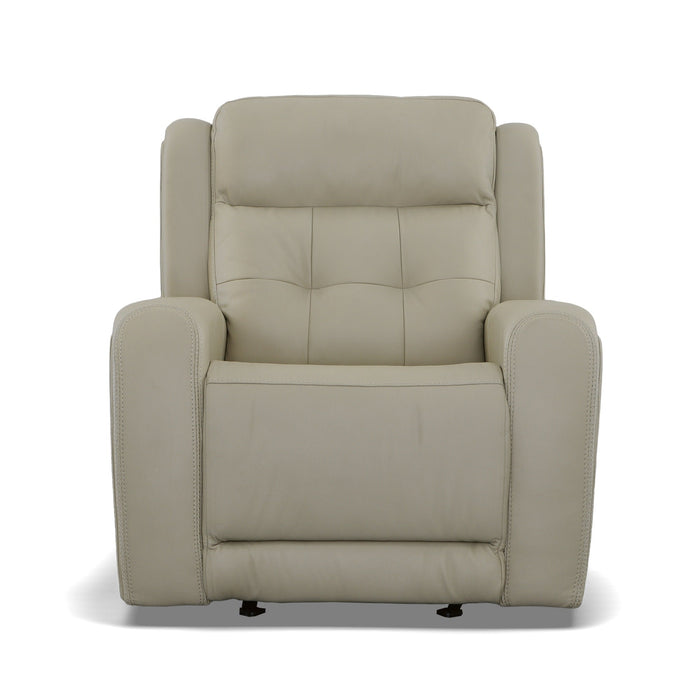 Grant Ivory Leather Power Gliding Recliner with Power Headrest