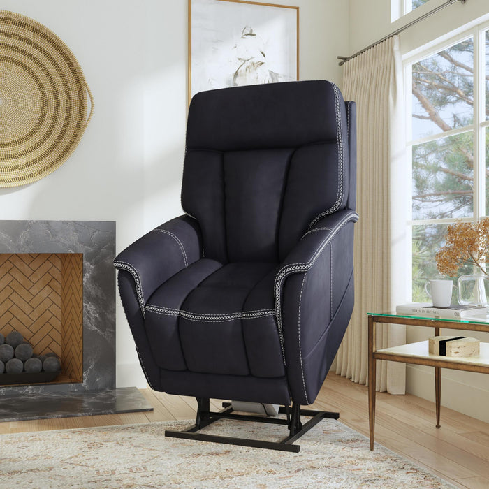 Atlas Ocean Fabric Power Lift Recliner with Power Headrest & Lumbar