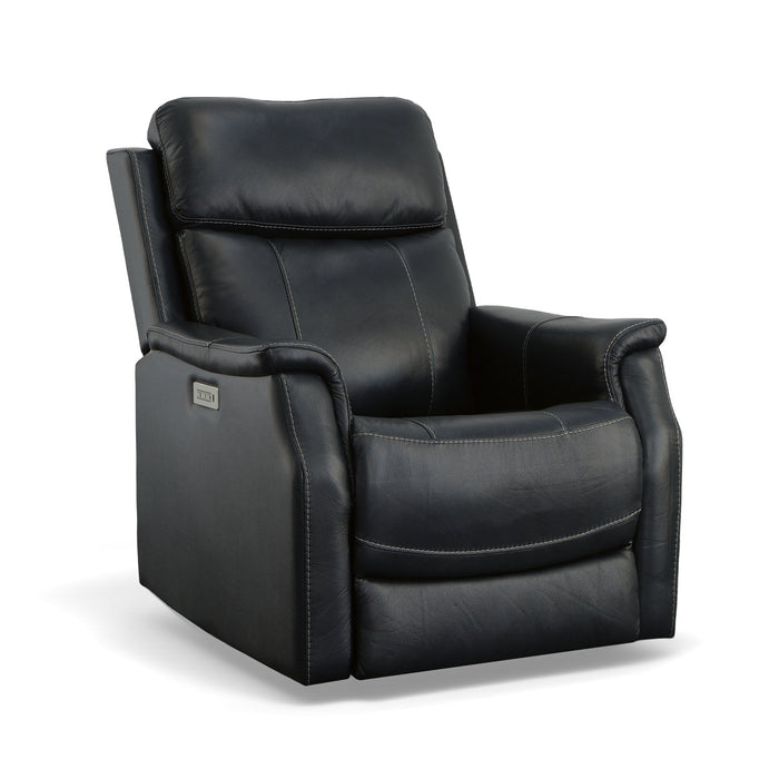 Easton Ocean Leather Power Recliner with Power Headrest & Lumbar