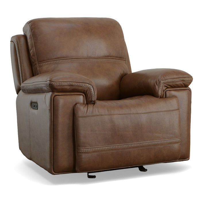 Fenwick Cognac Leather Power Gliding Recliner with Power Headrest