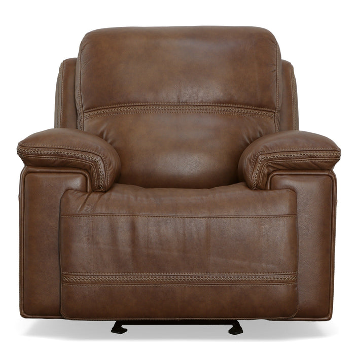 Fenwick Cognac Leather Power Gliding Recliner with Power Headrest