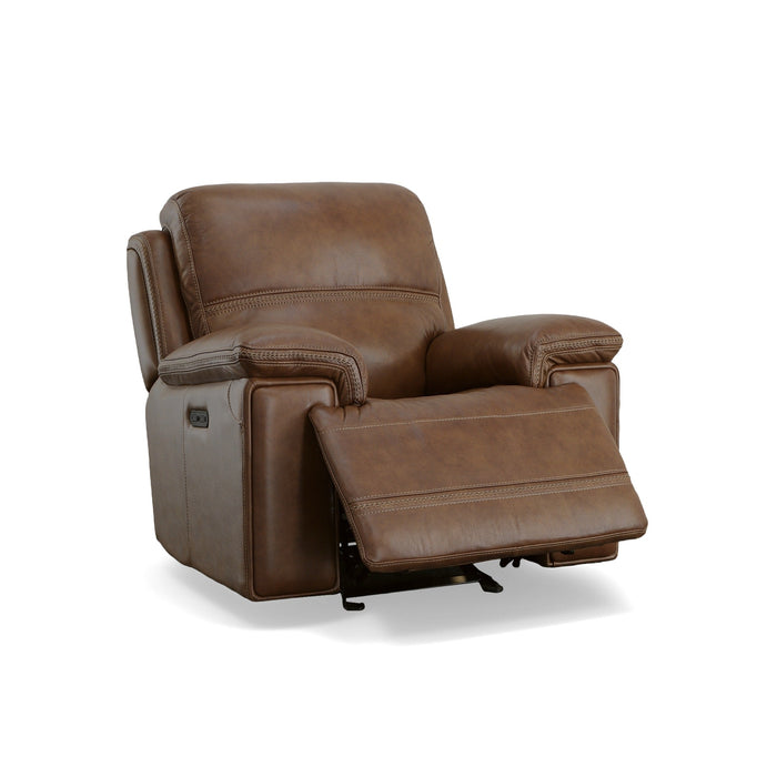 Fenwick Cognac Leather Power Gliding Recliner with Power Headrest