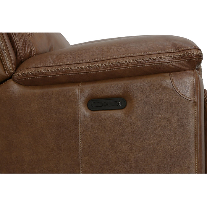 Fenwick Cognac Leather Power Gliding Recliner with Power Headrest