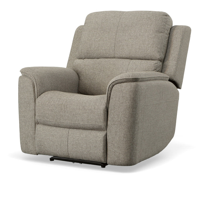 Henry Fog Fabric Power Recliner with Power Headrest & Lumbar