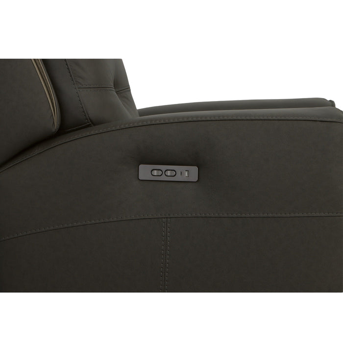 Iris Charcoal Leather Power Recliner with Power Headrest