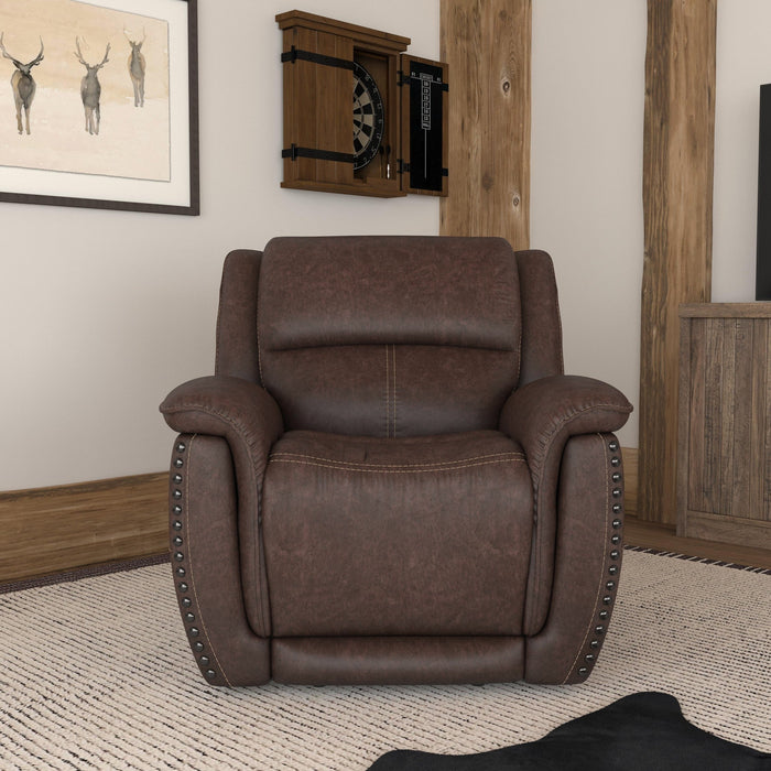 Beau Sable Fabric Power Recliner with Power Headrest