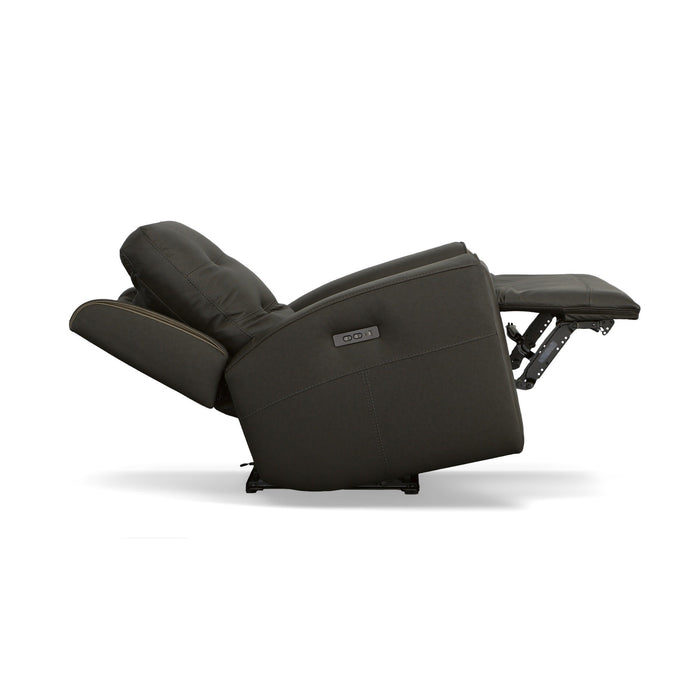 Iris Charcoal Leather Power Recliner with Power Headrest