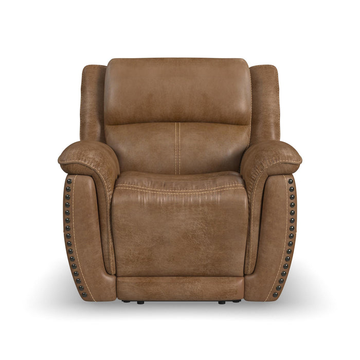 Beau Silt Fabric Power Recliner with Power Headrest