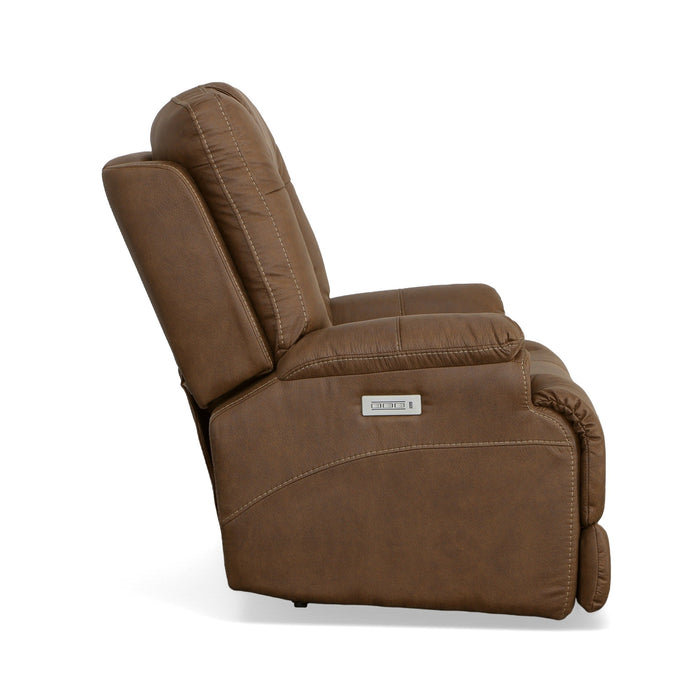 Marley Sepia Fabric Power Recliner with Power Headrest