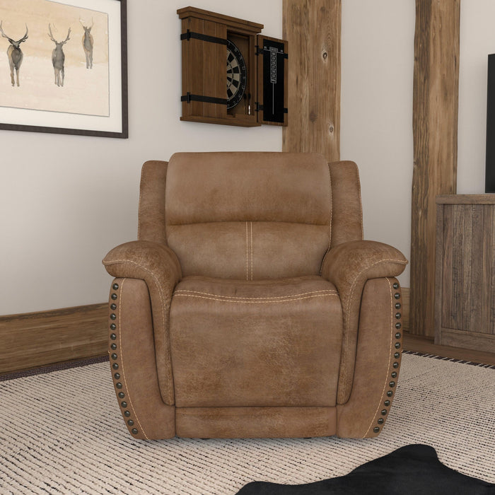 Beau Silt Fabric Power Recliner with Power Headrest